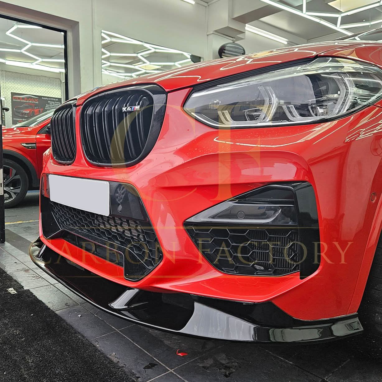 3D Style Gloss Black Front Splitter for BMW F97 X3M F98 X4M 18-21