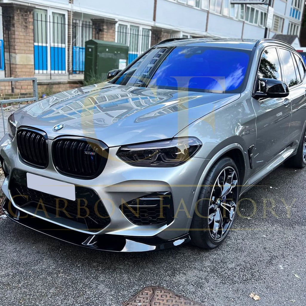 3D Style Gloss Black Front Splitter for BMW F97 X3M F98 X4M 18-21