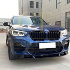 3D Style Gloss Black Front Splitter for BMW F97 X3M F98 X4M 18-21