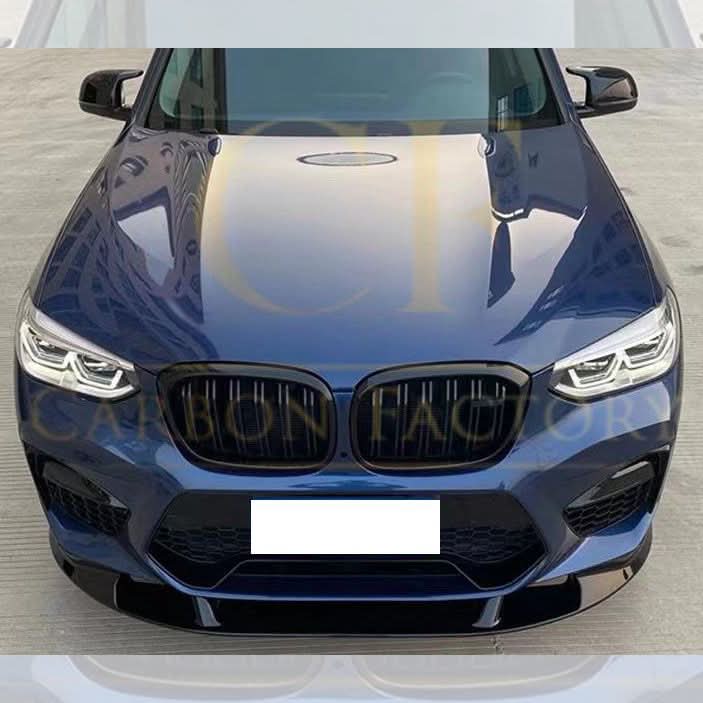 3D Style Gloss Black Front Splitter for BMW F97 X3M F98 X4M 18-21