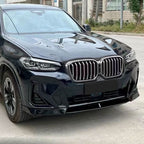 AC Style Gloss Black Front Splitter for BMW G01 X3 IX3 G02 X4 LCI 22-24