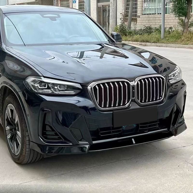 AC Style Gloss Black Front Splitter for BMW G01 X3 IX3 G02 X4 LCI 22-24
