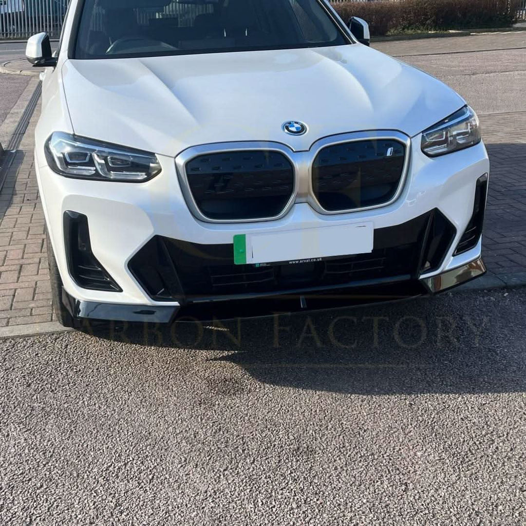 AC Style Gloss Black Front Splitter for BMW G01 X3 IX3 G02 X4 LCI 22-24