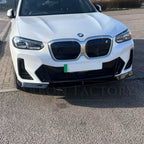 AC Style Gloss Black Front Splitter for BMW G01 X3 IX3 G02 X4 LCI 22-24