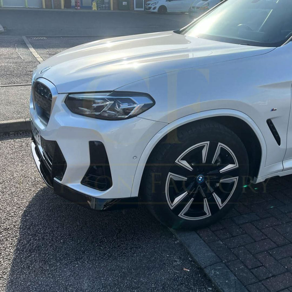 AC Style Gloss Black Front Splitter for BMW G01 X3 IX3 G02 X4 LCI 22-24