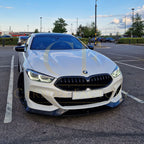 AC Style Gloss Black Front Splitter for BMW G14 G15 G16 8 Series 19-Present