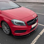 A Style Gloss Black Front Splitter for Mercedes Benz W176 A Class 13-15