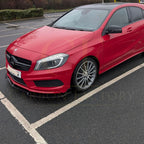 A Style Gloss Black Front Splitter for Mercedes Benz W176 A Class 13-15