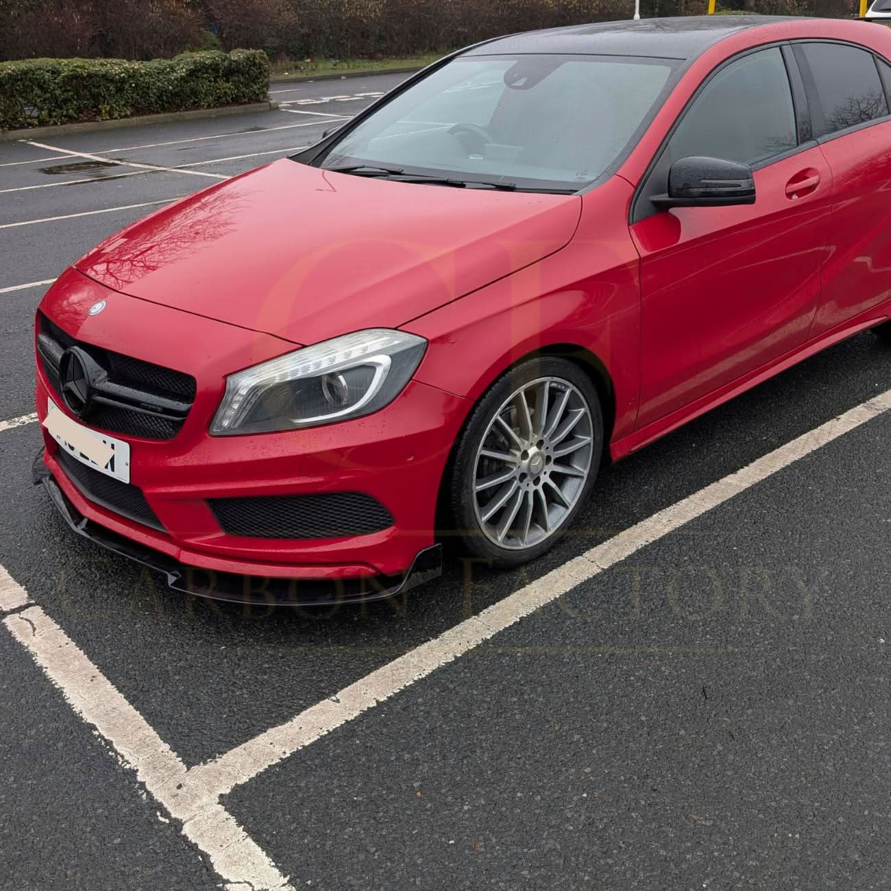 A Style Gloss Black Front Splitter for Mercedes Benz W176 A Class 13-15