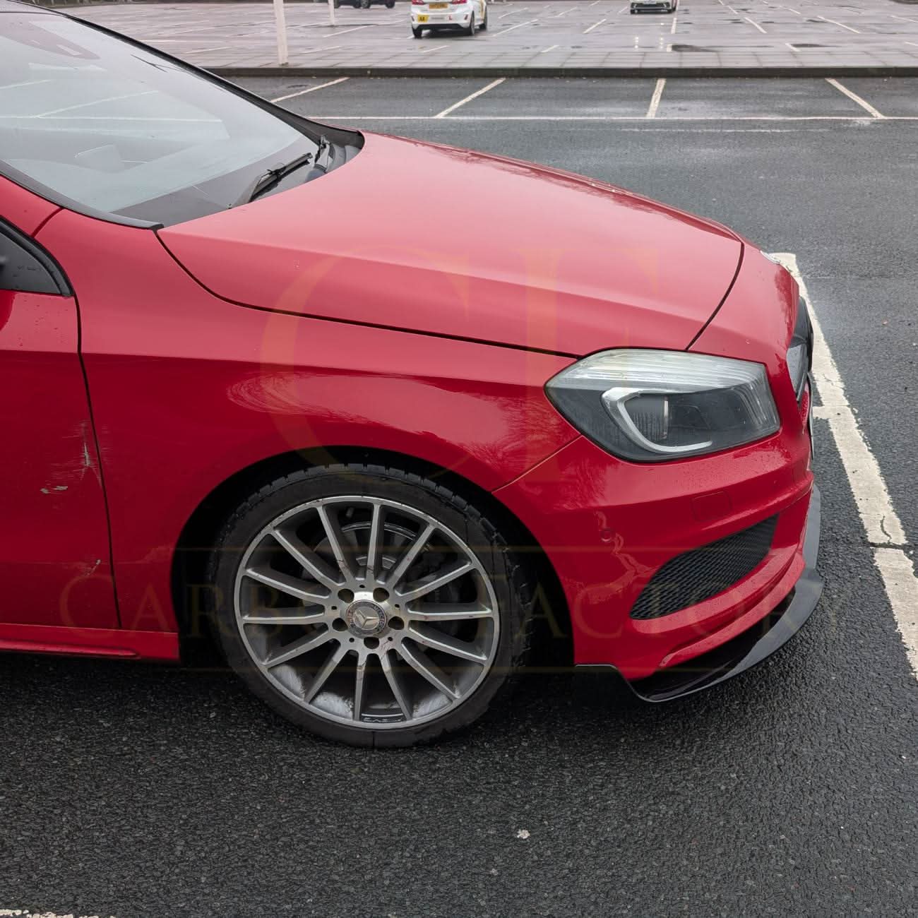 A Style Gloss Black Front Splitter for Mercedes Benz W176 A Class 13-15