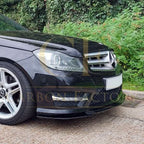 A Style Gloss Black Front Splitter for Mercedes Benz W204 C Class 08-14