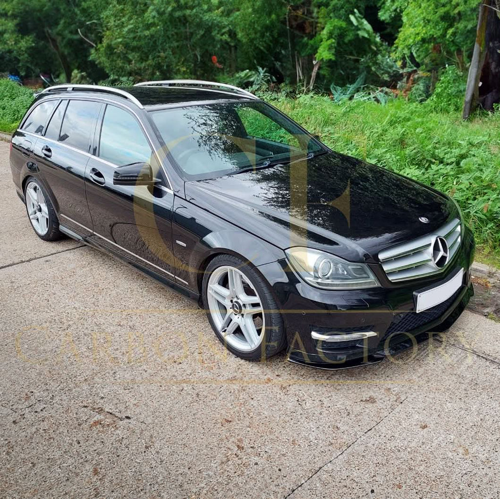 A Style Gloss Black Front Splitter for Mercedes Benz W204 C Class 08-14
