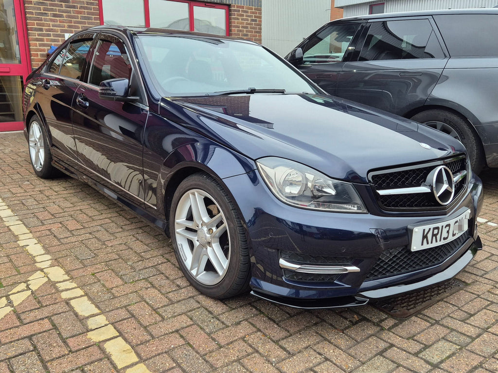 A Style Gloss Black Front Splitter for Mercedes Benz W204 C Class 08-14