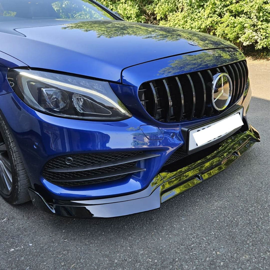 Brabus 2 Style Gloss Black Front Splitter for Mercedes Benz W205 C Class 15-18