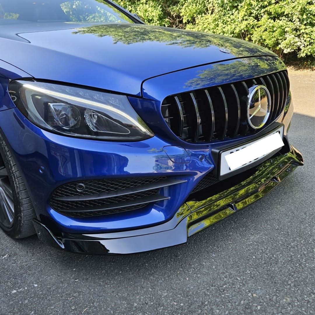 Brabus 2 Style Gloss Black Front Splitter for Mercedes Benz W205 C Class 15-18