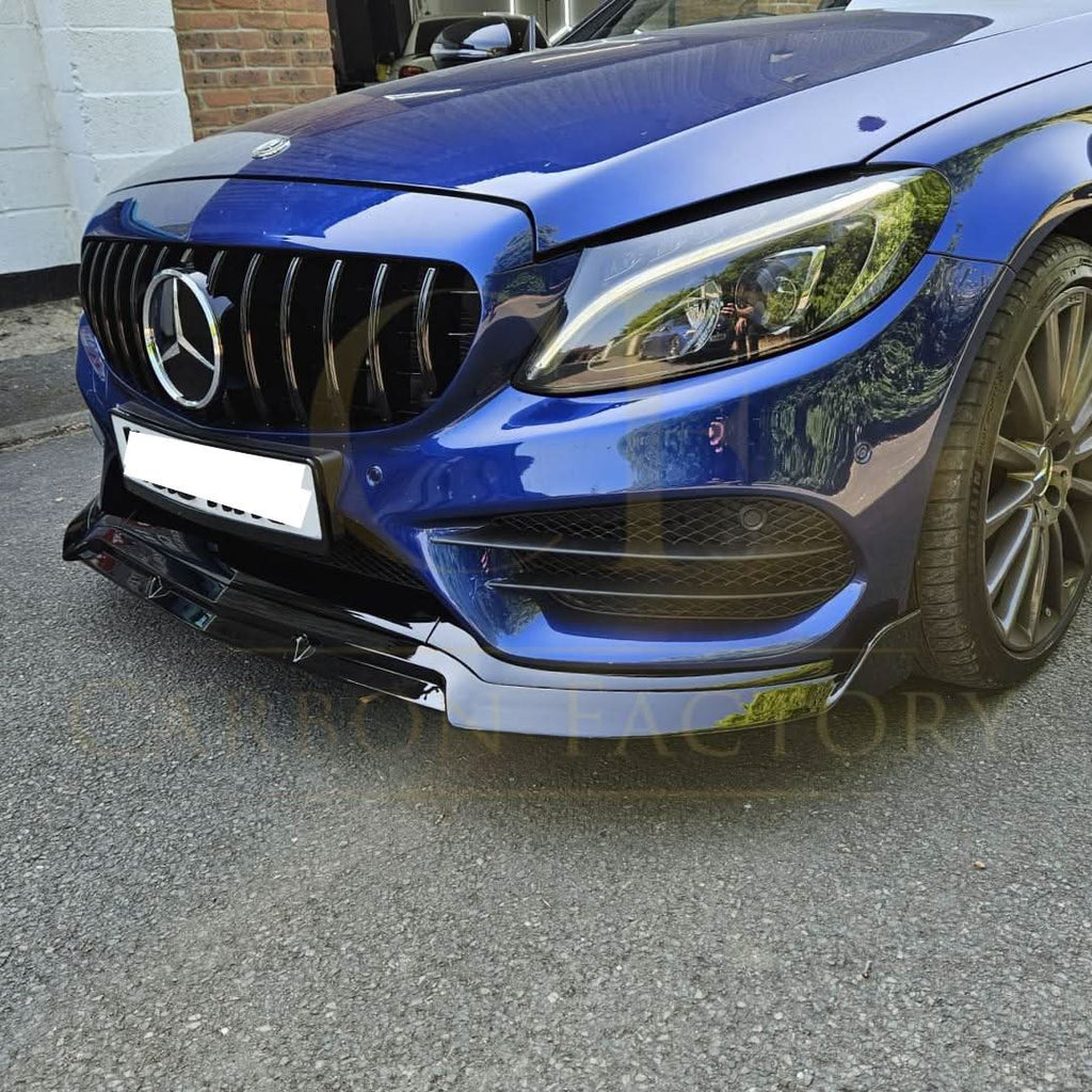 Brabus 2 Style Gloss Black Front Splitter for Mercedes Benz W205 C Class 15-18