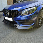 Brabus 2 Style Gloss Black Front Splitter for Mercedes Benz W205 C Class 15-18