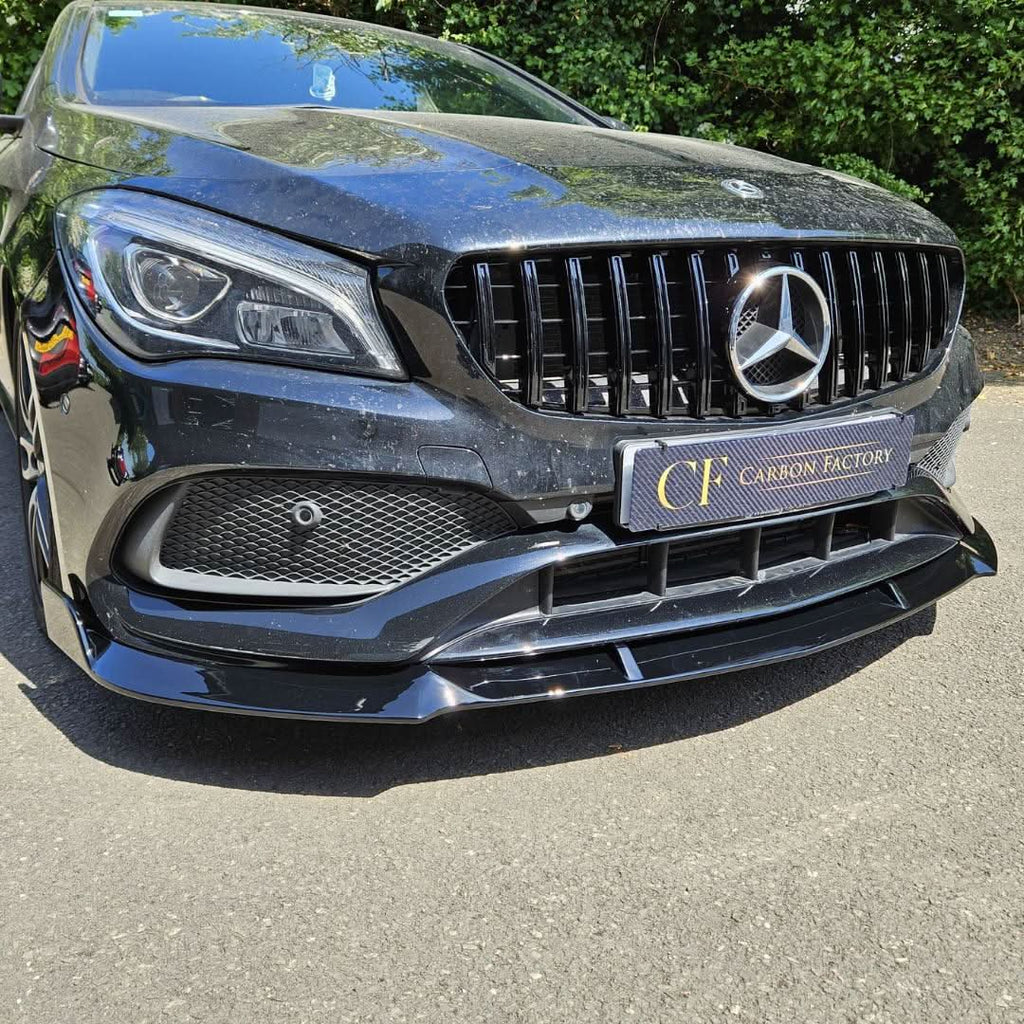 Brabus Style Gloss Black Front Splitter for Mercedes Benz W117 CLA AMG 16-19