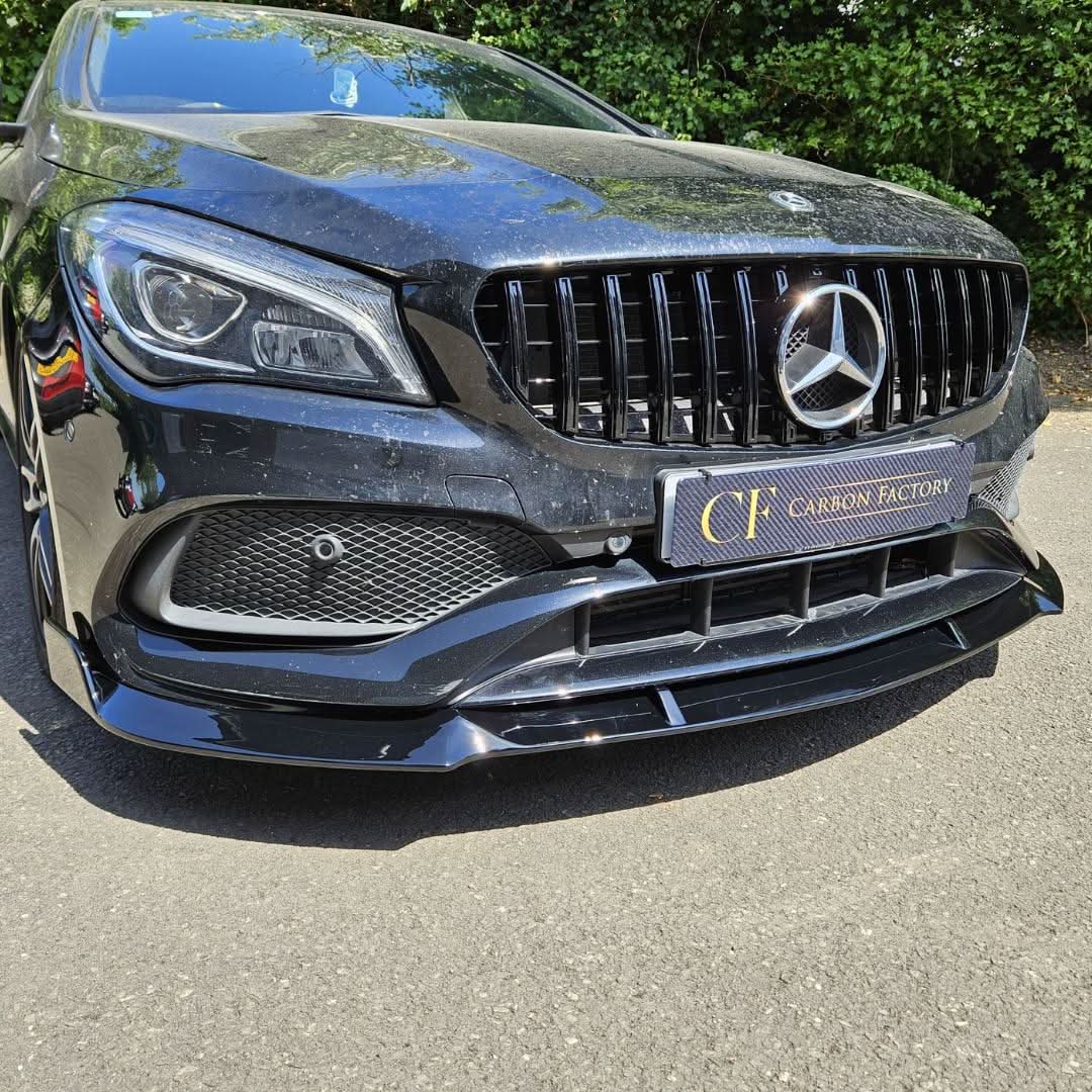 Brabus Style Gloss Black Front Splitter for Mercedes Benz W117 CLA AMG 16-19