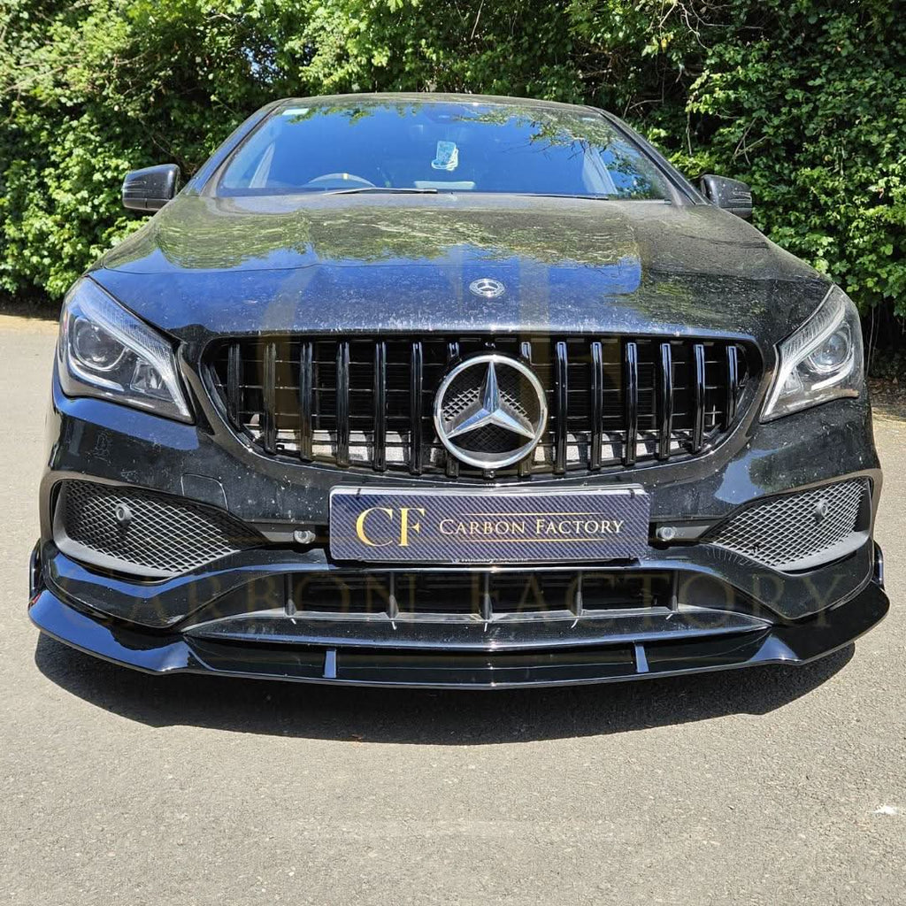 Brabus Style Gloss Black Front Splitter for Mercedes Benz W117 CLA AMG 16-19