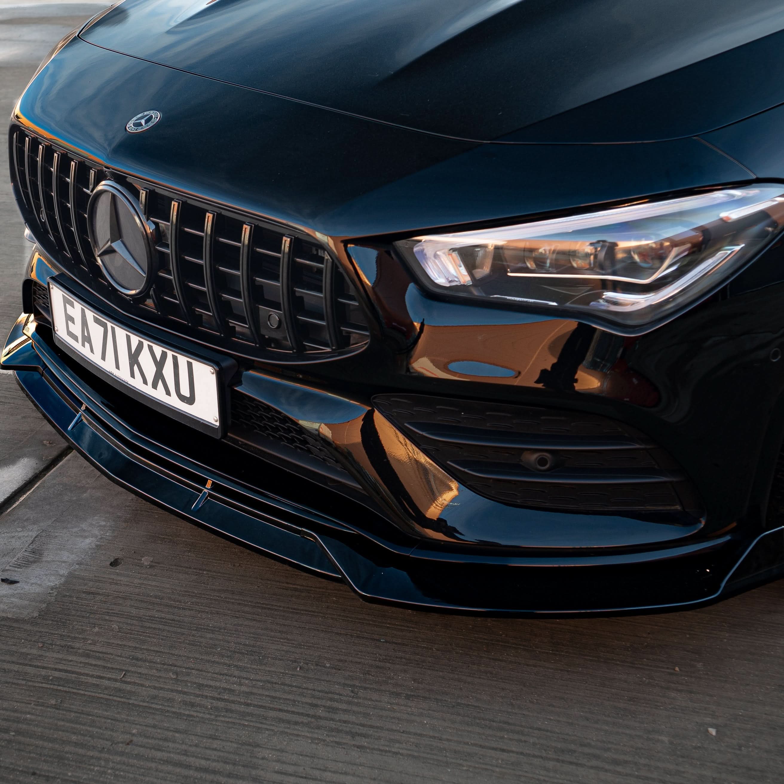 Brabus Style Gloss Black Front Splitter for Mercedes Benz W118 CLA 19-23