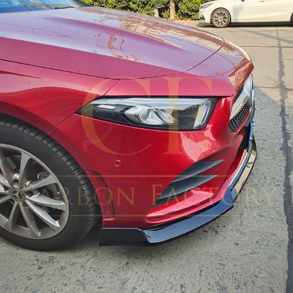 Brabus Style Gloss Black Front Splitter for Mercedes Benz W177 A Class AMG & A35 18-22
