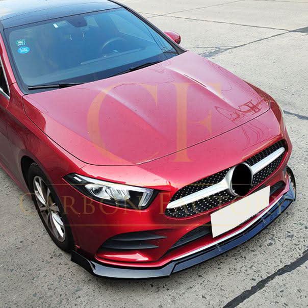 Brabus Style Gloss Black Front Splitter for Mercedes Benz W177 A Class AMG & A35 18-22