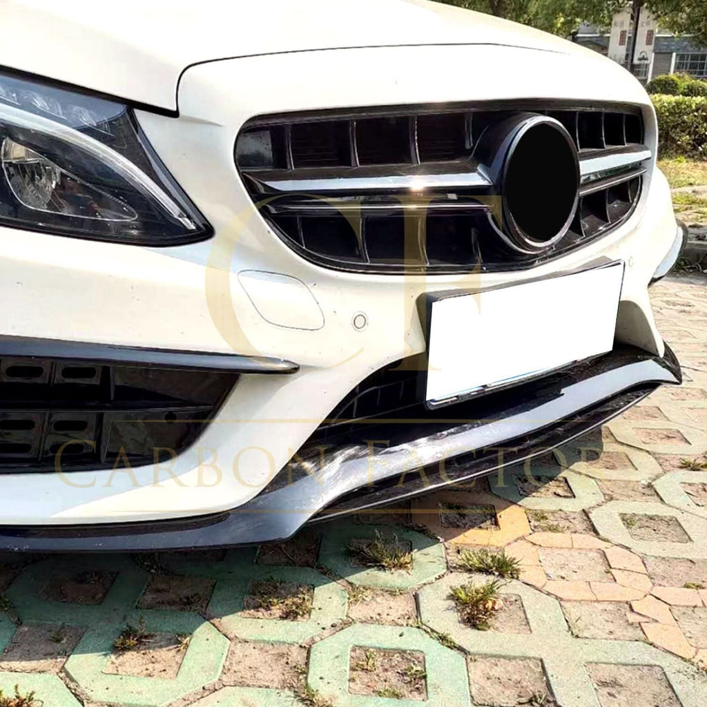 C43 Style Gloss Black Front Splitter for Mercedes Benz W205 C Class 15-18