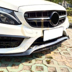 C43 Style Gloss Black Front Splitter for Mercedes Benz W205 C Class 15-18
