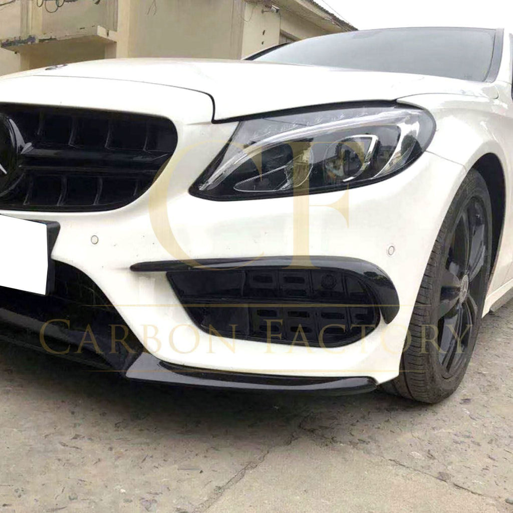 C43 Style Gloss Black Front Splitter for Mercedes Benz W205 C Class 15-18