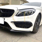 C43 Style Gloss Black Front Splitter for Mercedes Benz W205 C Class 15-18