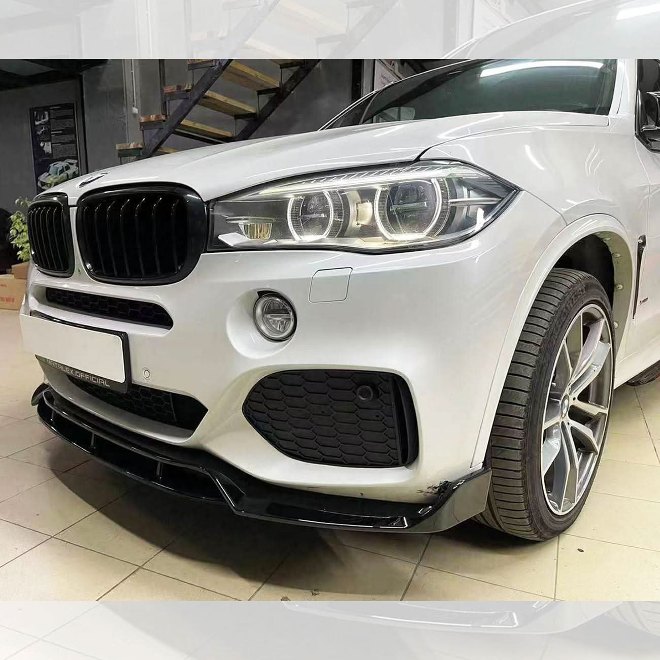 Carbon Factory Style Gloss Black Front Splitter for BMW F15 X5 13-18