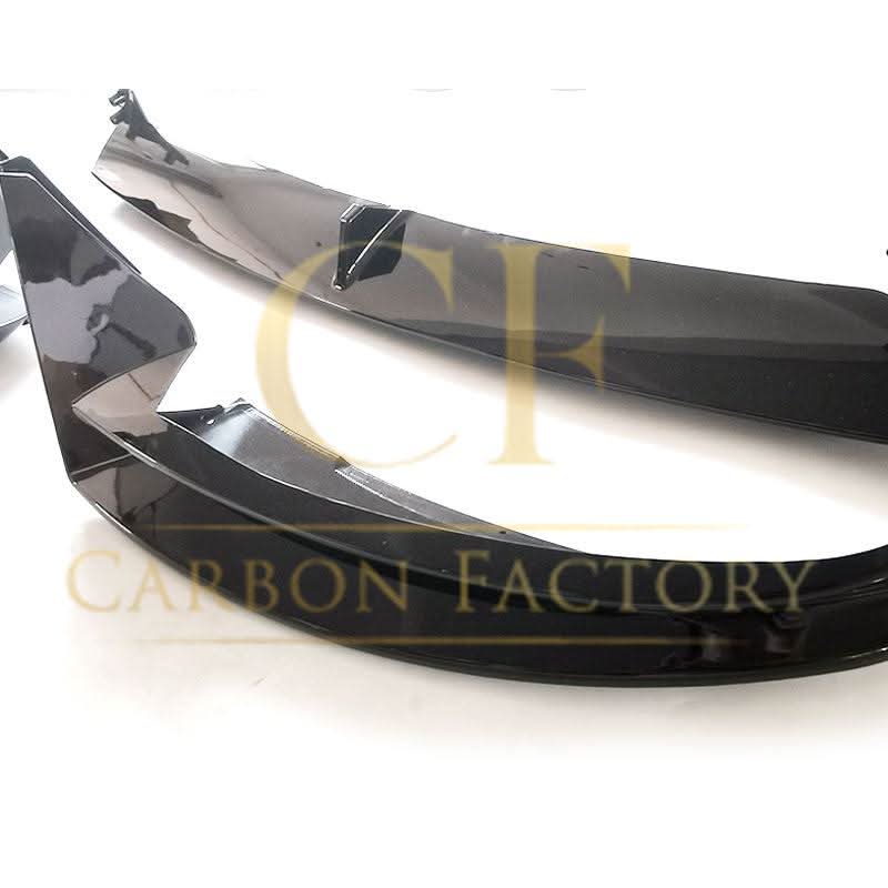 CF Style Gloss Black Front Splitter for Tesla Model 3 16-23