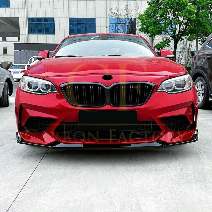 CS Style Gloss Black Front Splitter for BMW F87 M2 OG 14-20