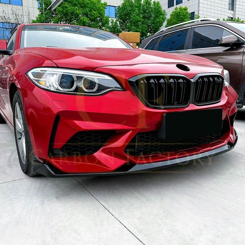 CS Style Gloss Black Front Splitter for BMW F87 M2 OG 14-20