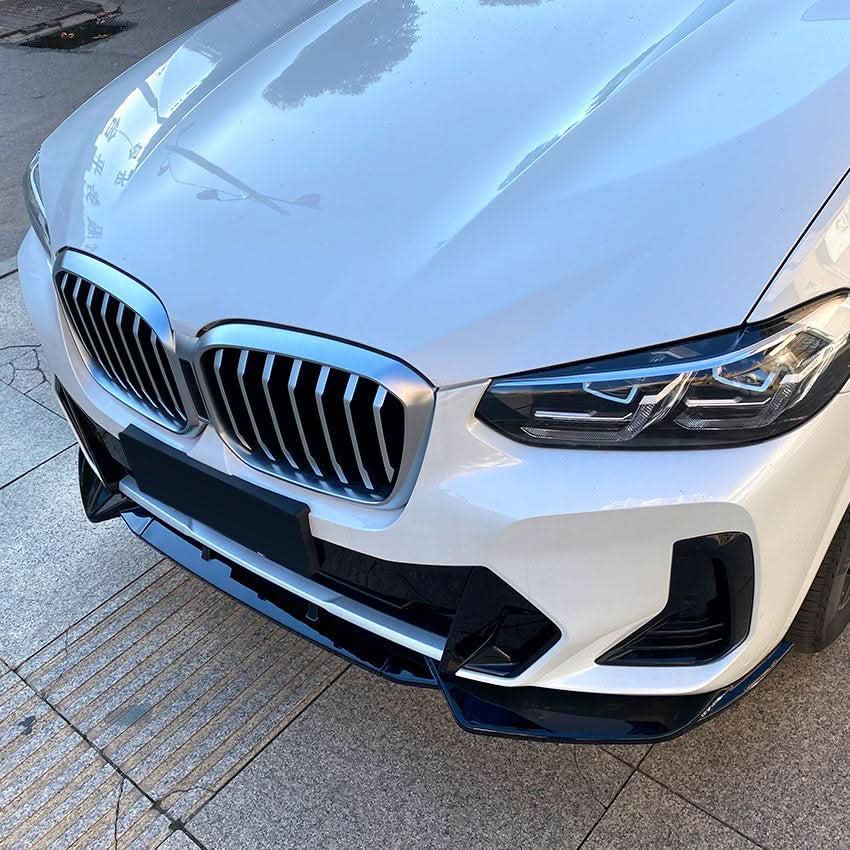 CS Style Gloss Black Front Splitter for BMW G01 X3 IX3 G02 X4 LCI 22-24