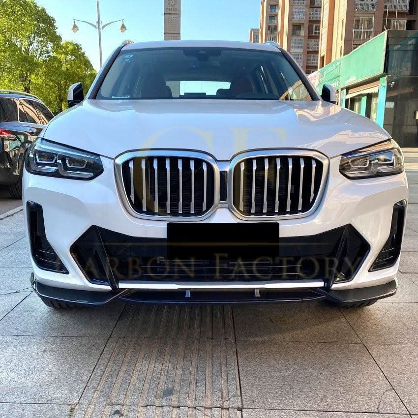CS Style Gloss Black Front Splitter for BMW G01 X3 IX3 G02 X4 LCI 22-24