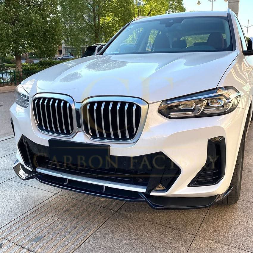 CS Style Gloss Black Front Splitter for BMW G01 X3 IX3 G02 X4 LCI 22-24