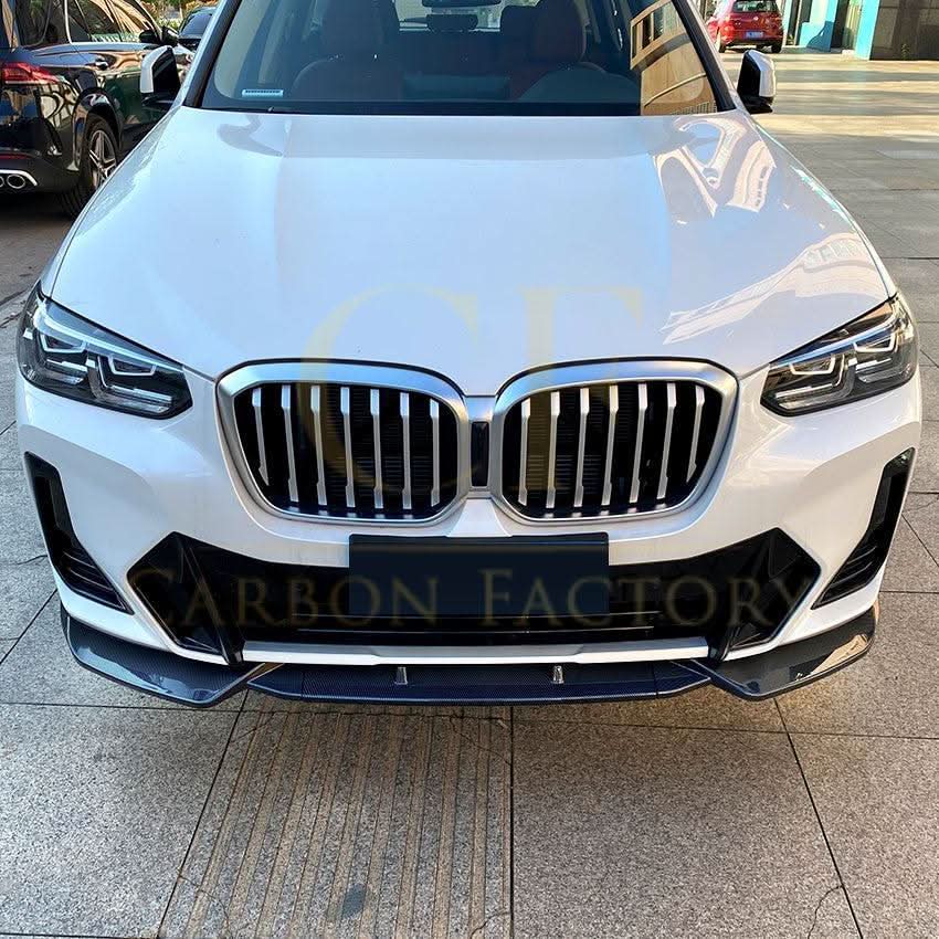 CS Style Gloss Black Front Splitter for BMW G01 X3 IX3 G02 X4 LCI 22-24