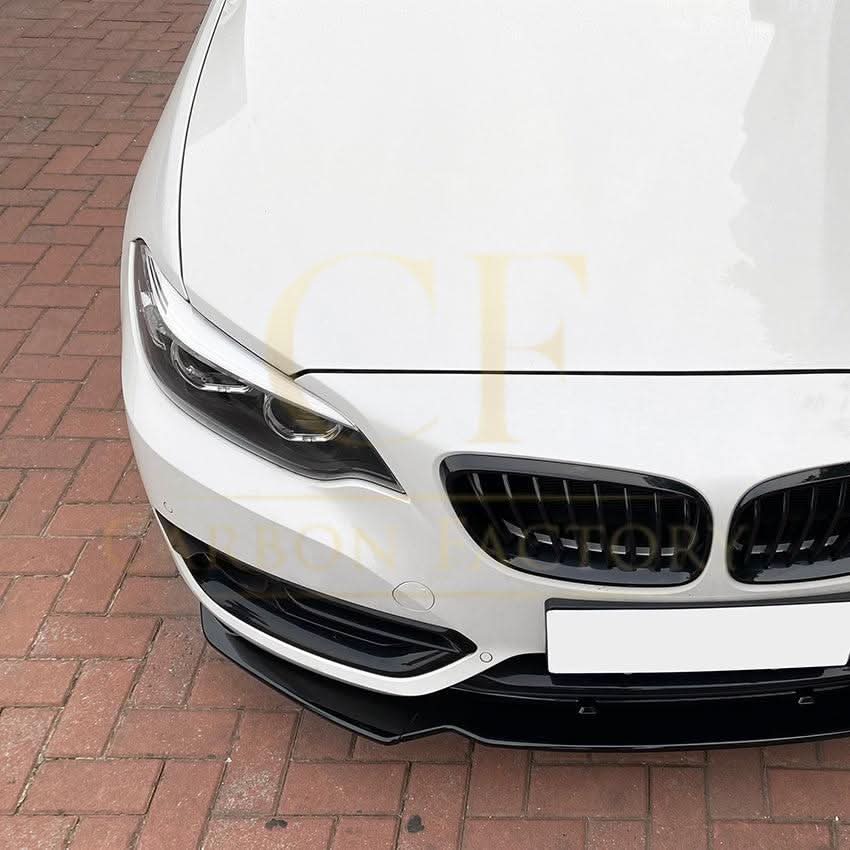 Gloss Black Front Splitter for BMW F22 F23 2 Series Non M Sport 14-20
