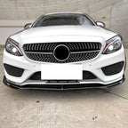 J Style Gloss Black Front Splitter for Mercedes Benz W205 C Class 15-18