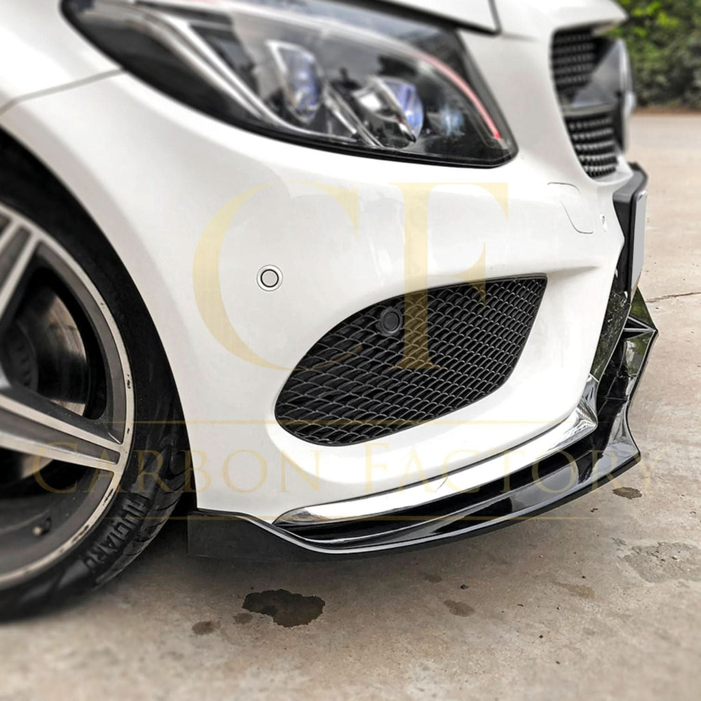 J Style Gloss Black Front Splitter for Mercedes Benz W205 C Class 15-18