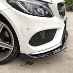 J Style Gloss Black Front Splitter for Mercedes Benz W205 C Class 15-18