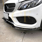 J Style Gloss Black Front Splitter for Mercedes Benz W205 C Class 15-18