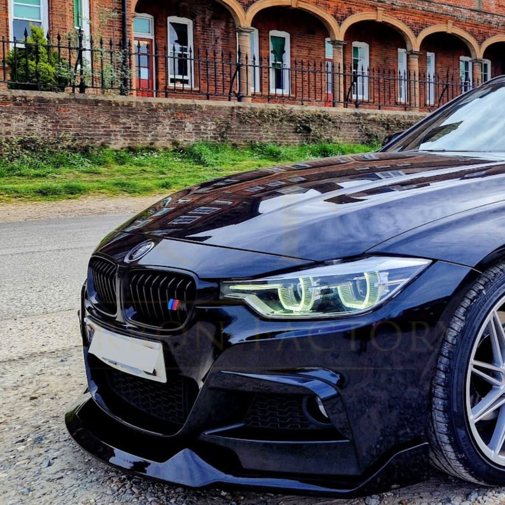 MAD Style Gloss Black Front Splitter for BMW F30 F31 3 Series M Sport 12-19