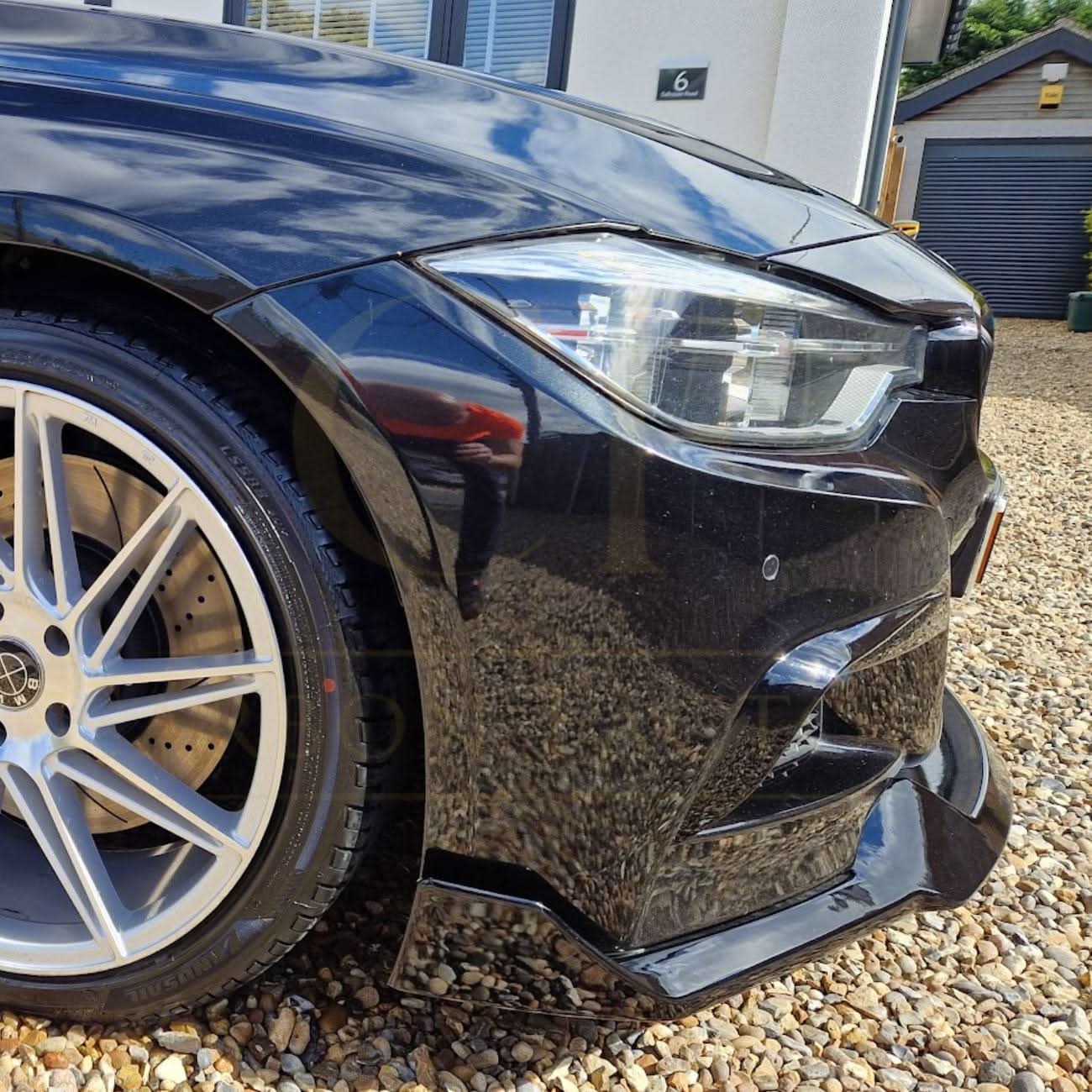 MAD Style Gloss Black Front Splitter for BMW F30 F31 3 Series M Sport 12-19