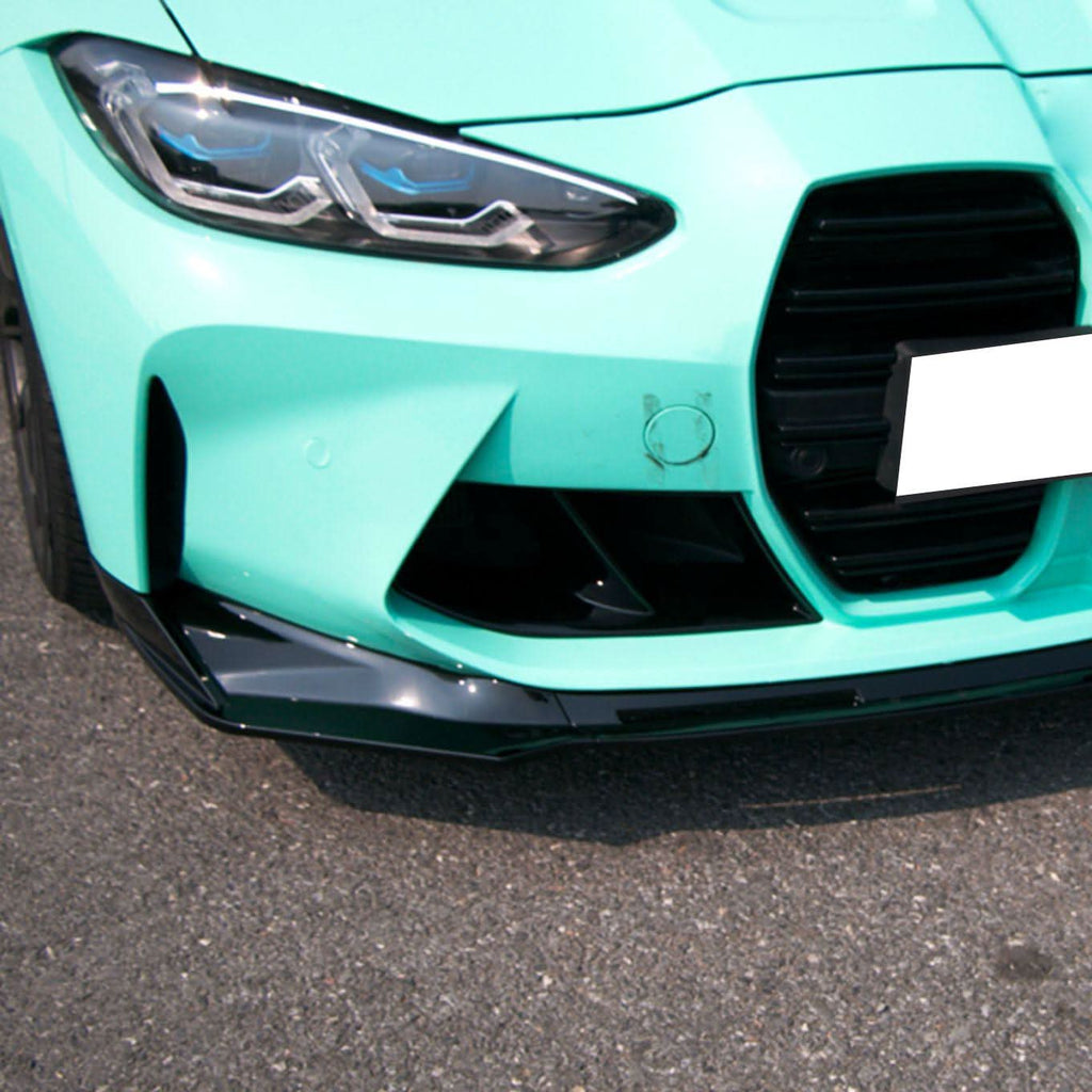 MP Style Gloss Black Front Splitter 3 Pieces for BMW G80 M3 G82 G83 M4 21-Present