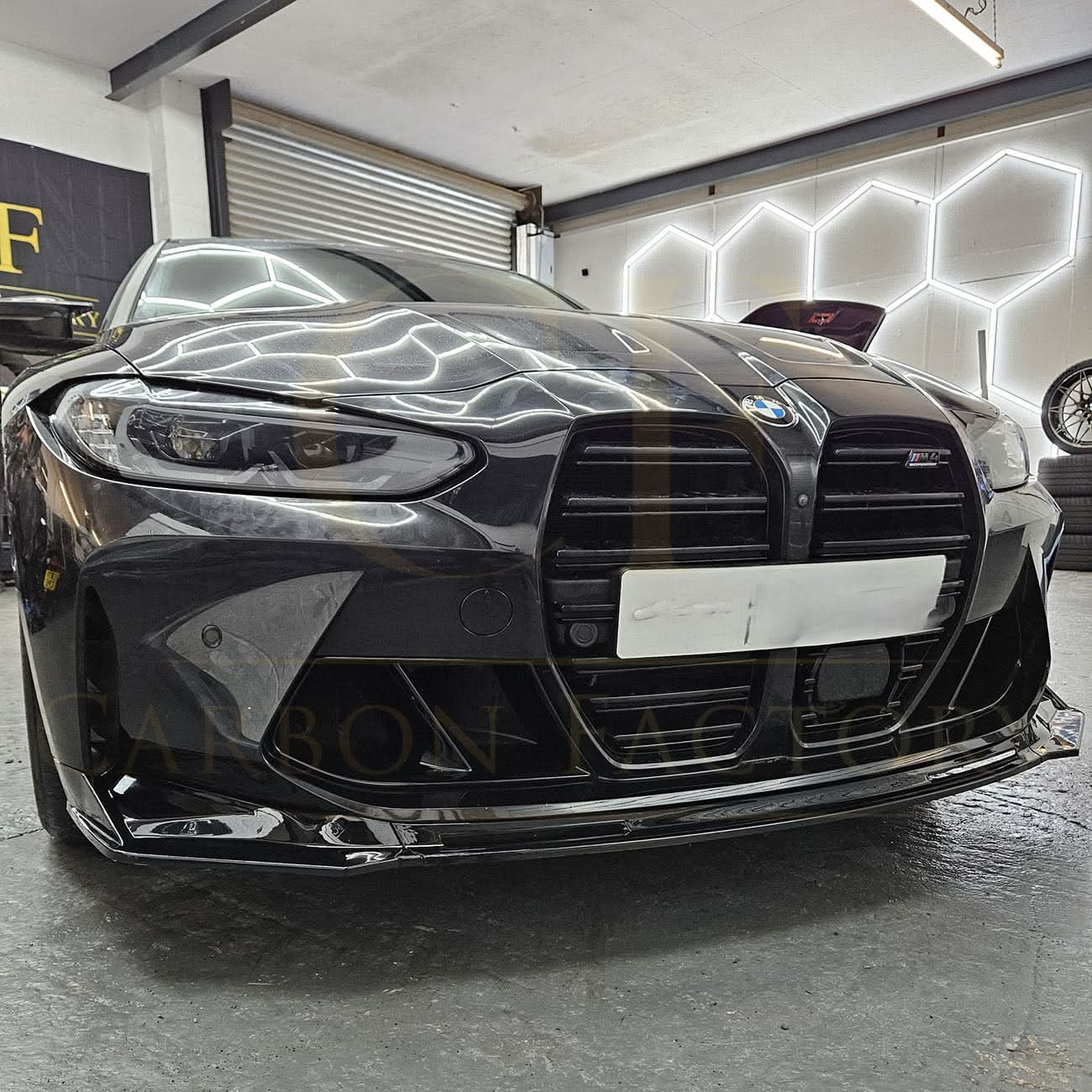 MP Style Gloss Black Front Splitter 3 Pieces for BMW G80 M3 G82 G83 M4 21-Present