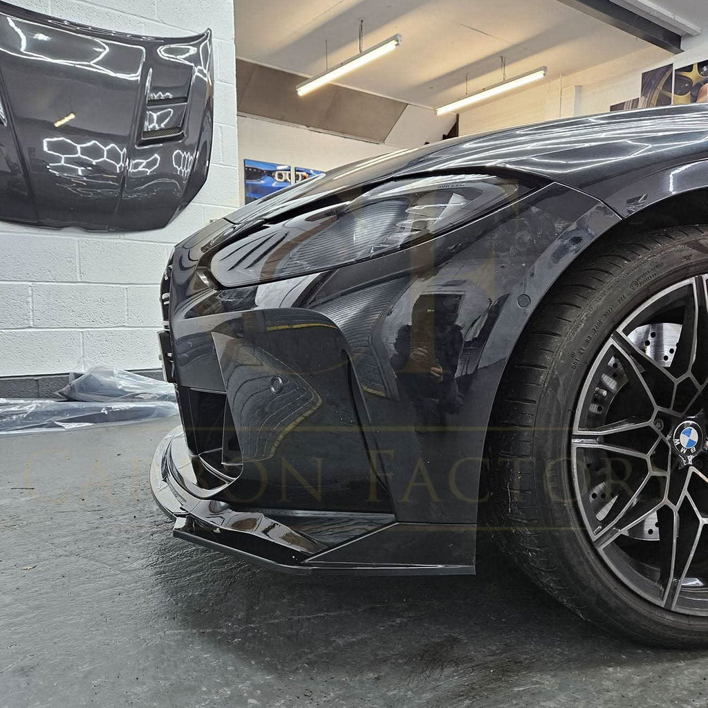 MP Style Gloss Black Front Splitter 3 Pieces for BMW G80 M3 G82 G83 M4 21-Present