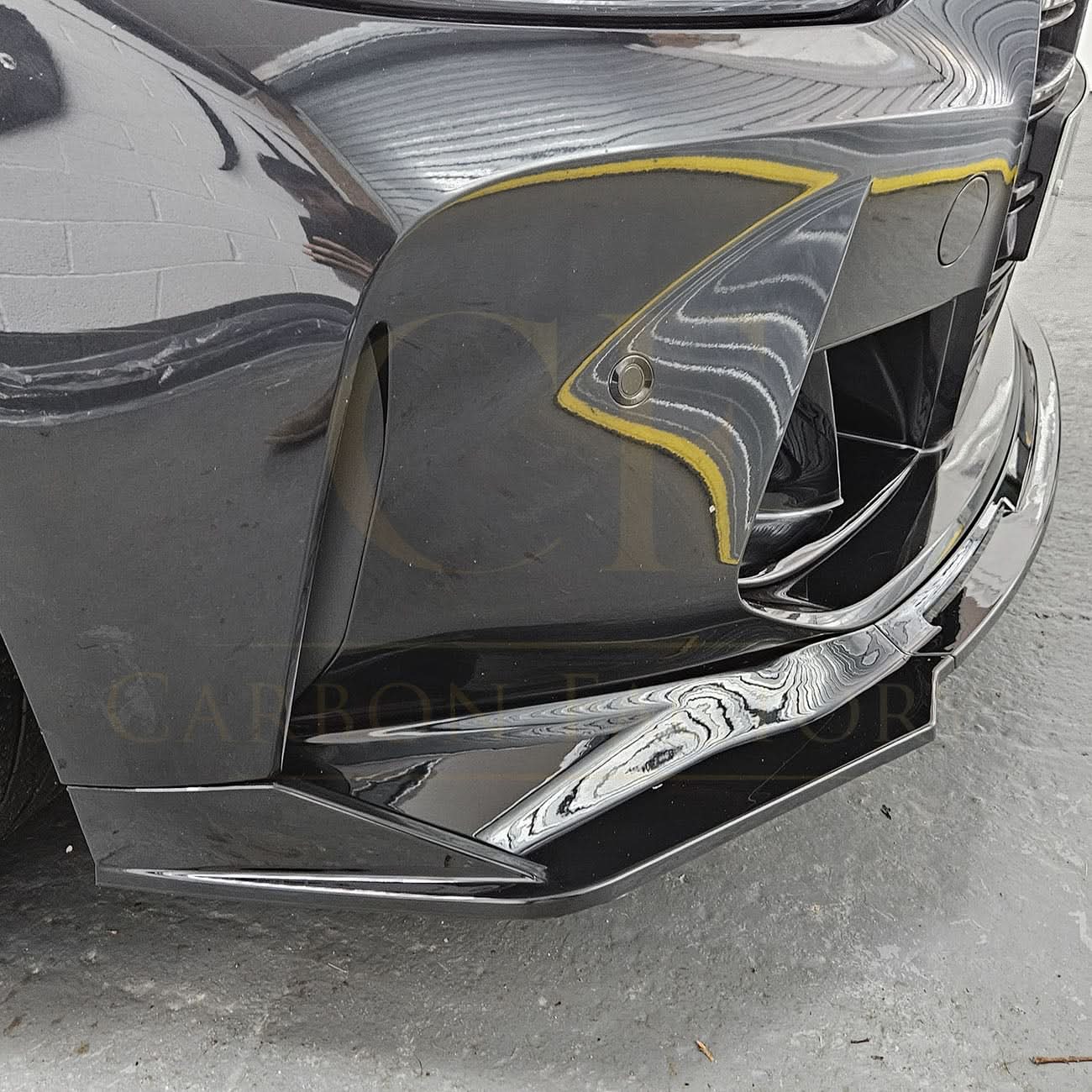 MP Style Gloss Black Front Splitter 3 Pieces for BMW G80 M3 G82 G83 M4 21-Present